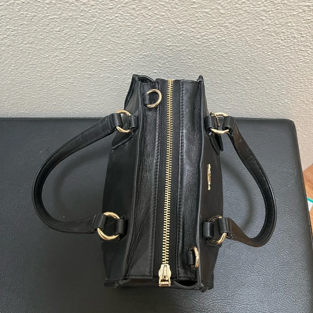 •COACH• Mini Crosby Carryall Black Smooth Leather Missing Strap - Picture 9 of 13